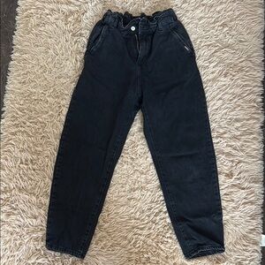 Zara Black Ruffled Waist Pants